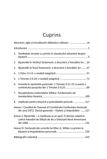 bijuteriile in biblie cuprins