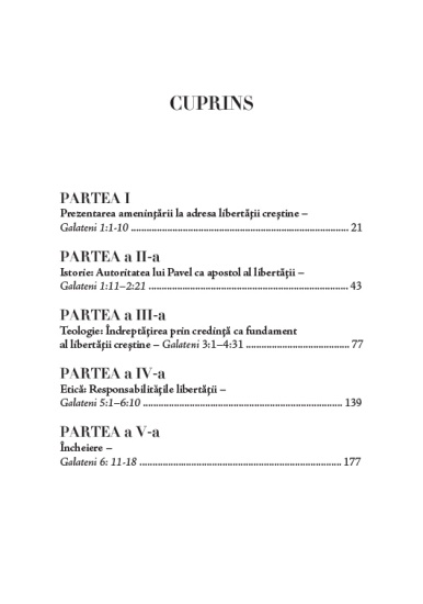 comentariu la galateni cuprins