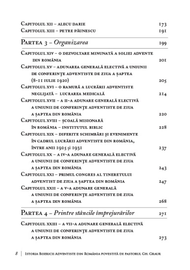 istoria bisericii adventiste din romania povestita de pastorul gheorghe graur cuprins2