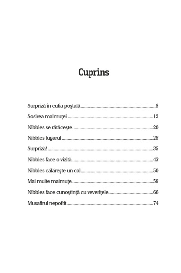 nibbles maimutica jucausa cuprins