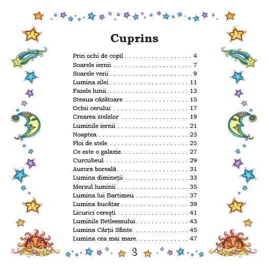 poezii cu luminite cuprins