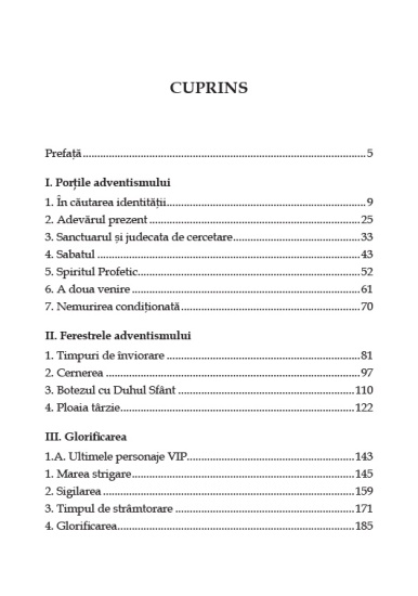 portile si ferestrele adventismului cuprins